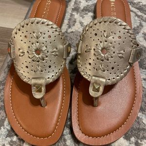 Brand New Jack Rogers Platinum Georgica Mae Style